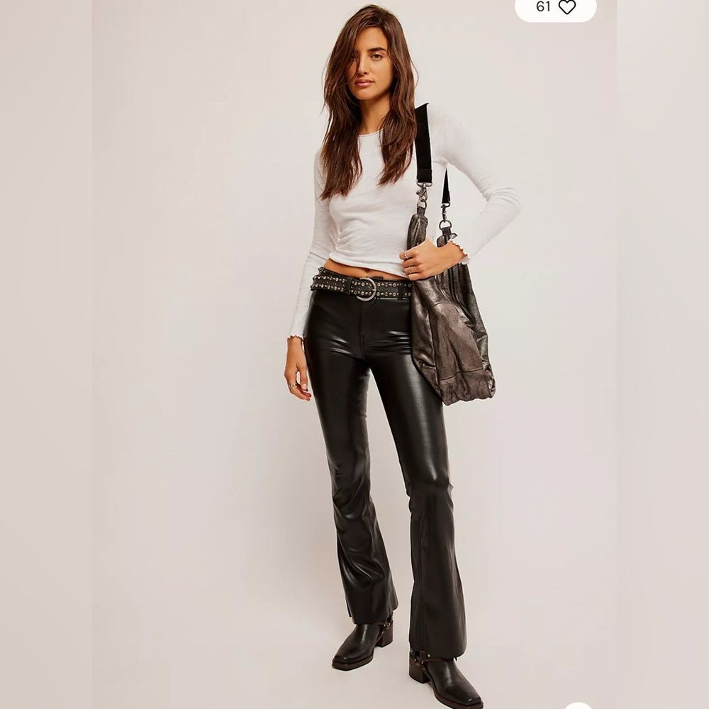NWT 26 Free People Level Up Vegan Slit Bootcut Jeans